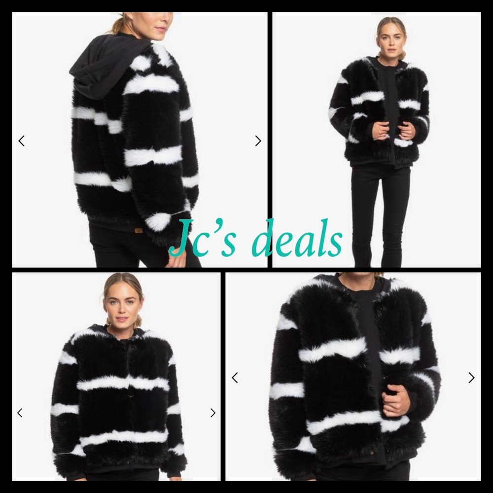 🔥 Roxy women’s Carrie faux fur technical jacket 🔥 - Picture 1 of 7